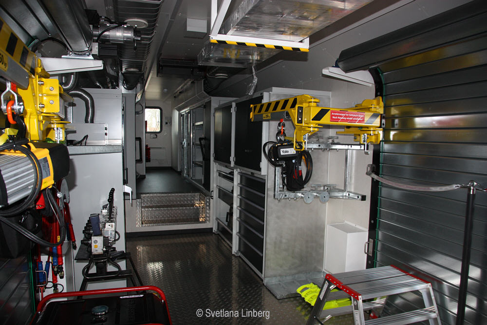Innenaufnahmen eines Hilfszugwagens