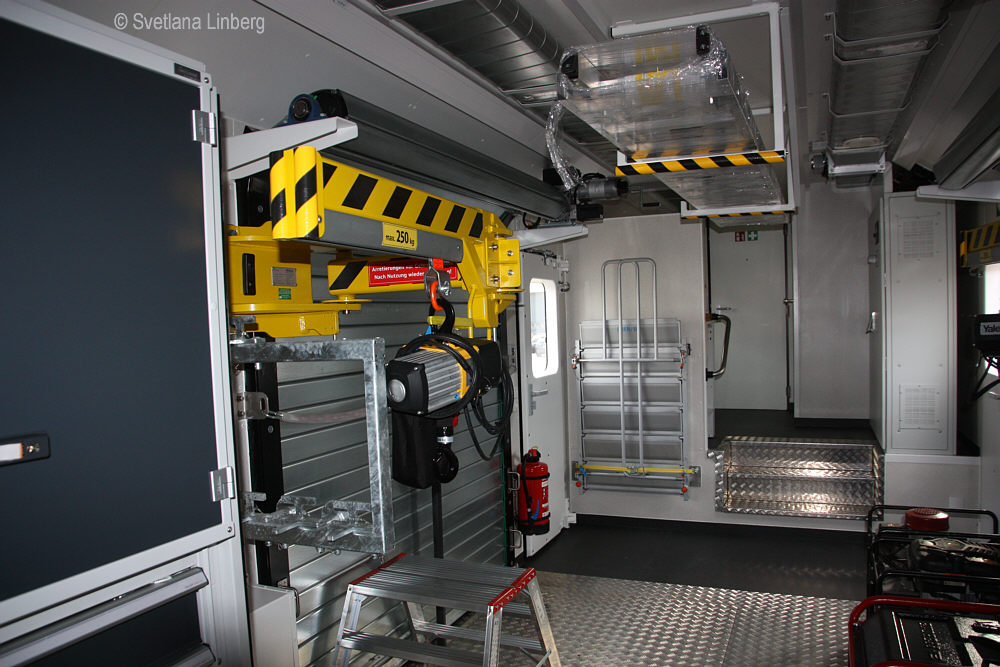 Innenaufnahmen eines Hilfszugwagens